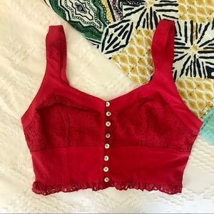 NWT Free People lacy cami crop top